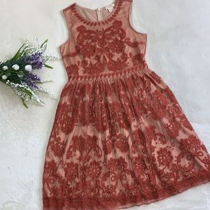 SUNDANCE Embroidered Mesh Overlay Dress, 4